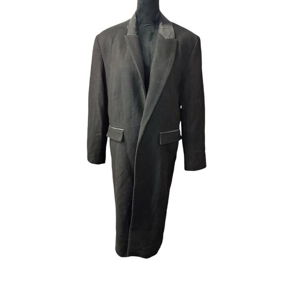 ZARA WOOL COAT WITH PLEATED LINING LIMITED EDITION BLACK MEDIUM - Picture 12 of 16